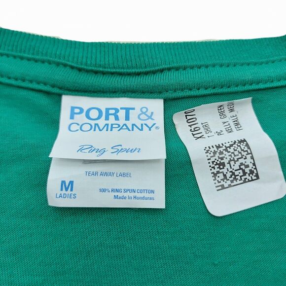 Port & Company T-Shirt Womens Medium Green Graphic Print Retro 70's Cassette - Picture 7 of 7